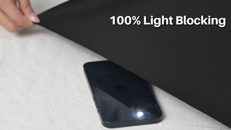 Lifetree Blackout Window Film Privacy for Glass Windows 100% Total Black Out Day and Night No Glue Static Cling Light Blocking Tint for Bedroom (Black, 44.5 * 300cm)