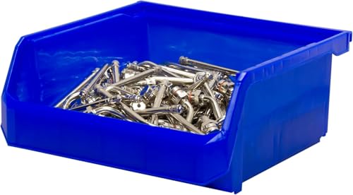 Image of ReadySpace Plastic Containers for Organizing and Storage Bins for Closet, Kitchen, Office, Garage or Pantry Organization, Stackable Bins, Extra Large (14.8 inch x 16.5 inch x 7 inch), 4-Pack, Blue