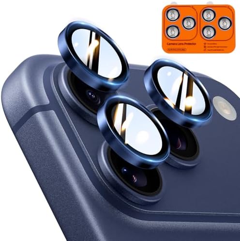 TOCOL für iPhone 17 Pro Max / 17 Pro Kameraschutz, 2 Sets, Blau | Einfache Montage, Ultra HD Camera Cover, 9H Stoßfest Kratzfest, Hüllenkompatibel, Kameraschutz für iPhone 17 Pro /