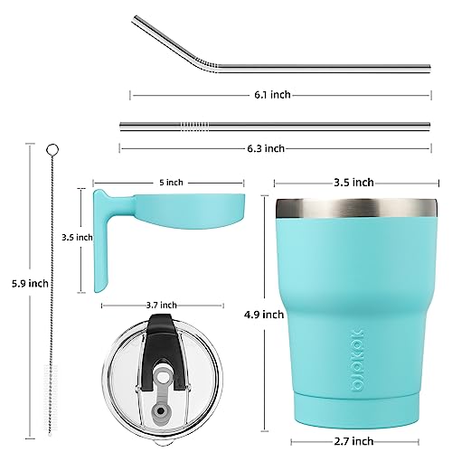 Image of BJPKPK 10 oz Mini Tumbler with Lid, Straw & Handle, Insulated Steel Cup