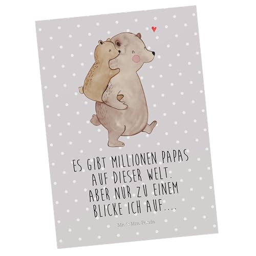 Mr. & Mrs. Panda Postkarte Papa Bär - Geschenk, bildkarte, Geburtstag, Grußkarte, Vorbild, Postkarten, Muttertag, Vater, Vatertag, Ansichtskarte, Ansichtskarten