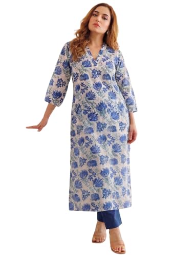 Image of ANNI Designer Kurta Set for Women Erode Rayon Printed | Kurti Set for Woman | Kurta Pant 2 Piece Outfit | V Neck 3 /4 Sleeve Regular Fit Ethnic Dress Stylish Kurta Sets for Women Clothing