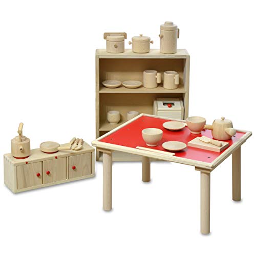 KOIDE 【日本製】 ままごとセット 料理や食卓小物26個付き 木製 天然木 木のおもちゃ 知育玩具 国産 男の子 女の子 幼児 子供