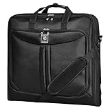 ZEGUR Premium Suit Garment Bag Carry On - Hangs 4 Suits - Travel & Business with Shoulder Strap and Laptop Compartment
