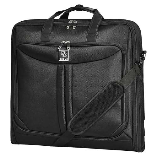 ZEGUR Premium Suit Garment Bag Carry On - Hangs 4 Suits - Tr...