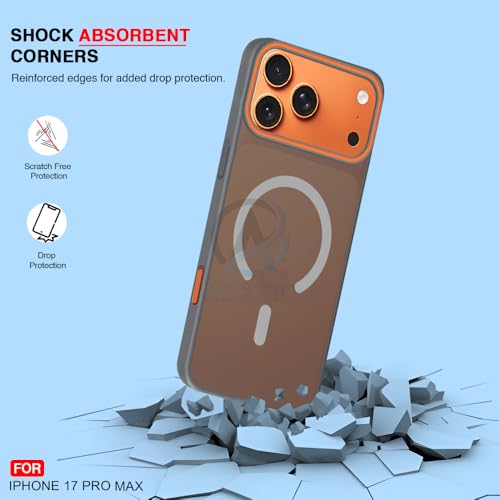 Image of AESTMO iPhone 17 Pro Max Back Cover | Slim Hard Shell | Matte Frosted Hard Back Translucent Back Cover for iPhone 17 Pro Max (Compatible with MagSafe Accessories, Black)