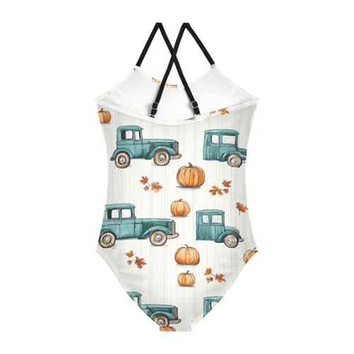 Pumpkin Autumn Fall Halloween Girls One Piece Swimsuit Beach Swimwear 208592172