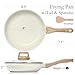 ESLITE LIFE Nonstick Ceramic Frying Pan Skillet with Lid, Non-Toxic Egg Omelette Kitchen Cooking Pans Compatible with All Stovetops (Gas, Electric & Induction), PTFE & PFOA Free (White, 8