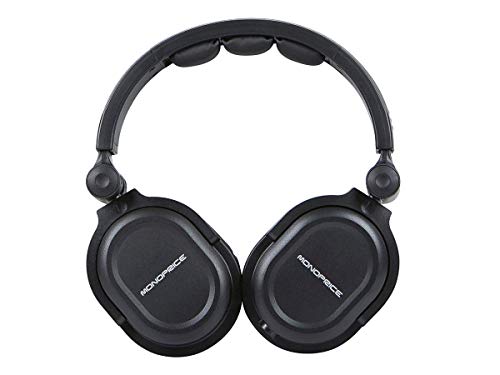 Image of Monoprice 108323 Premium Hi-Fi DJ Style Over-The-Ear Pro Headphone, Black