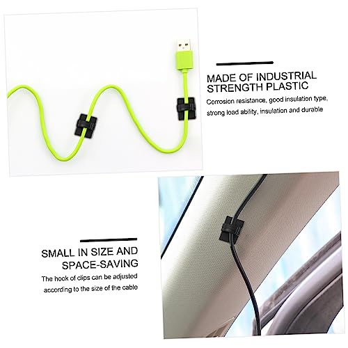 Clips adhesivos para cables 100 pcs en plástico negro | Almohadillas adhesivas fuertes, sin necesidad de perforar, plástico resistente a la corrosión, buen aislamiento, accesorio para gestión de cables miniatura 6