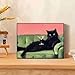 GEMFAMILY 5D Animal Cat Diamond Art Kits for Adults,Diamond Painting Kits for Funny Black Cat, DIY Full Round Drill Gem Art Craft for Adults for Home Wall Decor 12 x 16 Inch