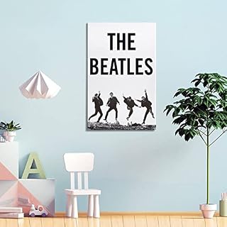 SHUPSY Poster décoratif sur toile The Beatles Band noir et blanc pour chambre à coucher – 40 x 60 cm - Les Beatles, Paul McCartney, John Lennon, RIngo Starr, George Harrison SHUPSY Poster décoratif sur toile The Beatles Band noir et blanc pour chambre à coucher - 40 x 60 cm – Image 4