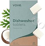Vove Plastic-Free Dishwasher Detergent Blocs - 60 Ultra-Concentrated Tablets, Better Than Pods & Sheets - 5-Layer PureStack Technology, 2X Enzyme Power, Fragrance Free, Eco-Friendly