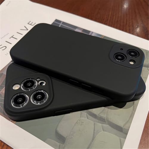 Coque de luxe iPhone 15 Pro Max silicone liquide souple antichoc premium noir