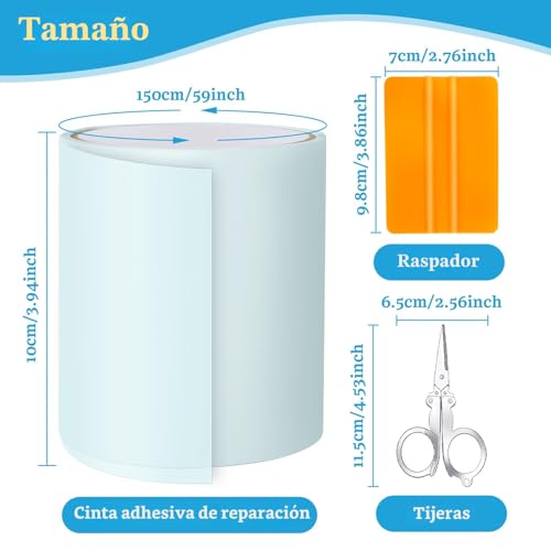 Miniatura 2 de Hymarvo Parches Piscina Bajo Agua,10x150cm Grandes Kit Reparación Piscinas Pvc, Cinta Adhesiva Para Piscinas Impermeable, Repara Pinchazos Piscina Para La Piscina, Colchon Hinchable,Liner Piscina