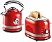 Ariete ARPK30 Moderna Cordless Kettle and 2 Slice Toaster Set, Stainless Steel Body, Red