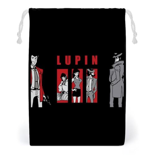 巾着袋 ルパン三世 巾着ポーチ 収納バッグ 引きひも袋 小物入れ 軽量 おしゃれ 折り畳み ギフトバッグ ッグインポーチ 運動 出張 旅行 通勤 通学 携帯便利 プレゼント