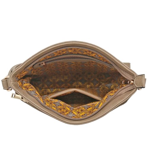 Image of ALYSSA Triple Zip Pocket Large Crossbody Bag