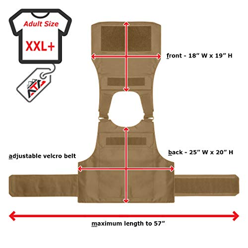 Wartechgears Discreet Vest 2Xl+ 11"X14" Fully Adjustable Law Enforcement (Tan) #TOP3