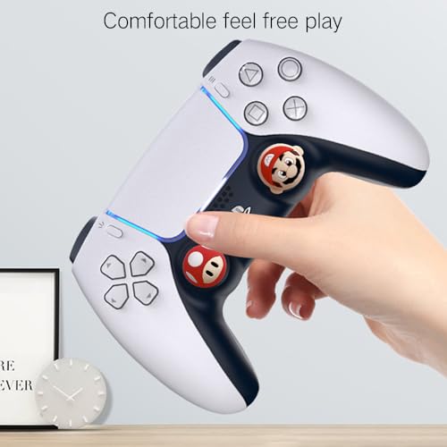 Image of PERFECTSIGHT Cute Thumb Grip Caps for Switch 2, PlayStation 4 /5, PS5, PS4, Xbox Series X /S, Xbox One, Switch PRO Controller, 4PCS Kawaii Soft Rubber 3D Analog Thumbsticks Grips Joystick Cover, Red