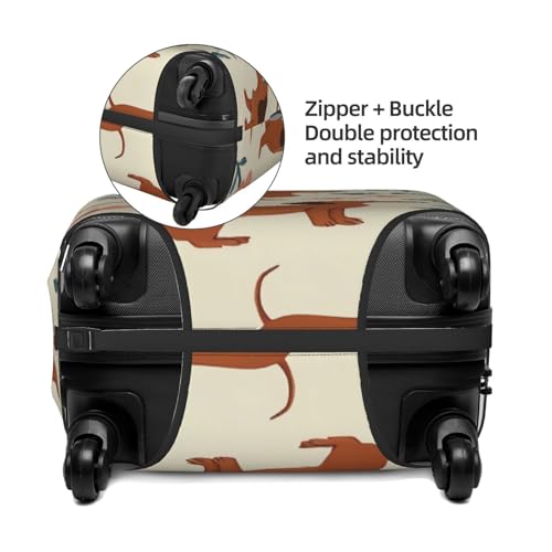 Dachshund Floral Luggage Cover Elastic Washable Protector Anti-Scratch Travel Suitcase Covers With Concealed Zipper For 18-32 Inch Luggage X-Large3