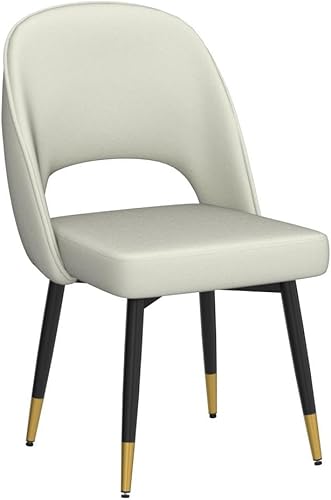 Miniatura 5 de DUOMAY Juego de 2 sillas de comedor modernas con respaldo abierto, silla tapizada de terciopelo sin brazos con marco de metal para cocina, comedor,