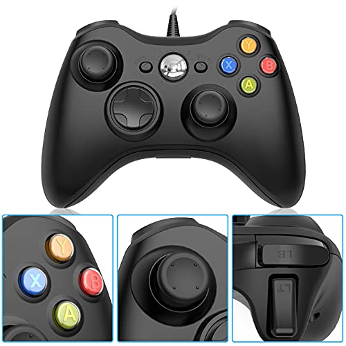 Ainoibo Wired Controller Compatible With Microsoft Xbox 360 And Windows Pc (Windows 10/8.1/8/7) Game Controller For Xbox 360 With Dual Vibration And Ergonomic #TOP1