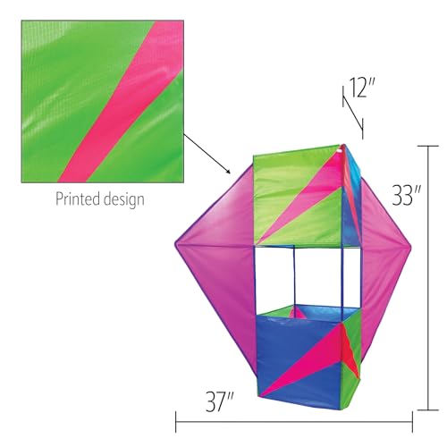 In the Breeze 3368 — Strike Winged Double Box Kite — Easy-Flying, Single-Line Colorful Kite with Two Winged Sides; Kite Line Included