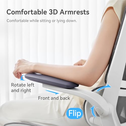 Image of SIHOO M59AS Ergonomic Office Chair, Desk Chair with 3D Flip-up Armrests, Computer Chair with Dual Back Design and Adaptive Dynamic Lumbar Support Grey