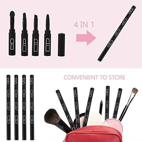 Lurrose 4 em 1 Pincel de Maquiagem, Design Combinado, Pincéis de Maquiagem, Pincel de Sombra, Pincel