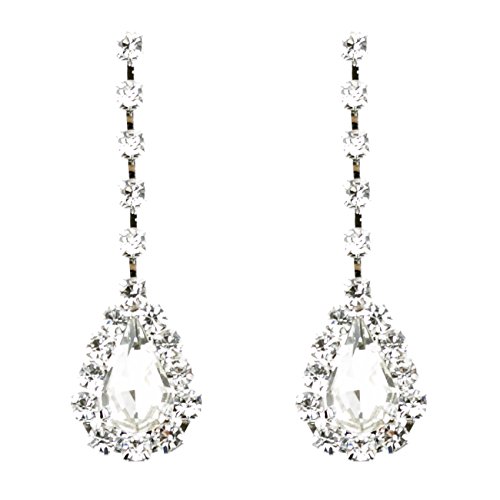 Accessoriesforever Bridal Wedding Jewelry Set Necklace Earring Crystal Rhinestone V Drop J738 Sv #TOP1