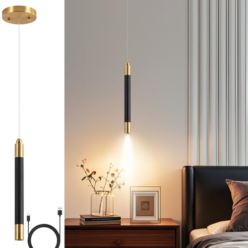 Lámpara colgante cilíndrica con batería de 7500 mAh y luz LED independiente