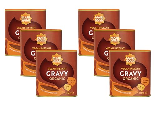 Image of Marigold Vegan Instant Gravy Organic 110g (Pack of 6) – Gluten-Free, Palm Oil-Free – Natural Ingredients, Perfect for Nut Roasts, Veggie Bakes & Meat Dishes
