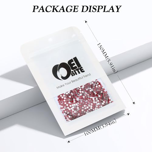 Image of Siam Flatback Rhinestones, Glass Rhinestones for Nail Art and Craft, Glue Fix, Loose Crystal Gemstones(Siam, SS4, 2880pcs, 1.5-1.7mm)