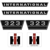  IHC International 323 Schwarz Silber Groß Schlepper Traktor Aufkleber Klebefolie