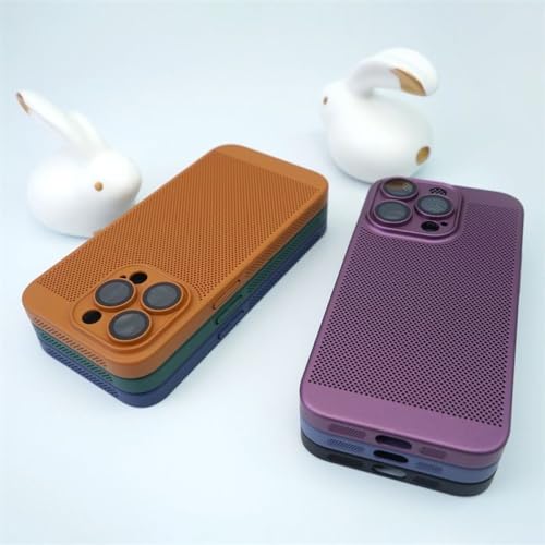 Étui de dissipation thermique pour iPhone 12 au quotidien avec filet respirant violet tendance