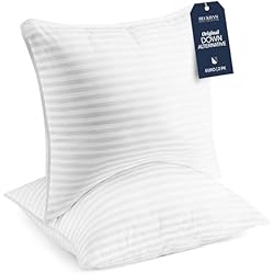 Beckham Hotel Collection Euro Size Throw Pillows (Set of 2), 26 x 26 Down Alternative Pillow Insert for Bed, Couch, and Sofa