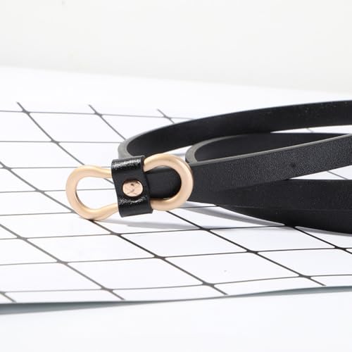 Women Stretchy Leather Belt Fashion Minimalist Ladies Skinny Thin Waist Belt With Gold Buckle For Jeans Dresses4