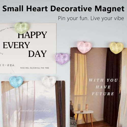 36 imanes decorativos de corazón para refrigerador miniatura 6