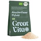 Polvo de fibra de acacia orgánica 400 g – Goma arábiga E414 tipo 4918 | 90% de fibra, sin ingeniería genética | Fabricado en Alemania - DE-ÖKO-037 | GreatVita
