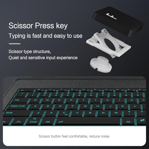 Image of for Samsung Galaxy Tab S10 FE | S10 Lite Keyboard Case 10.9 inch, S Pen Holder, 7 Color Backlit Keyboard with Trackpad, Detachable Cover with Adjustable Viewing Angle Stand for Tablet S9 FE | S9