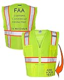Custom Safety Reflective Mesh Vest with Zipper - Personalized Drone Pilot Vest