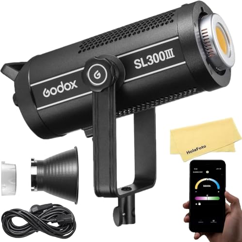 Godox SL300 III SL300III �f�C���C�gLED�r�f�I���C�g�A330W 5600±200K 99300Lux@1M CRI 96+ TLCI 97+ �{�[�G���X�}�E���g�Ή��A8��ނ̓�����ʁA0�`100%�P�x�����\�A�A�v������Ή��AYo