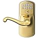 Schlage FE595 V PLY 505 FLA Plymouth Keypad Entry with Flex-Lock and Flair Lever, Bright Brass