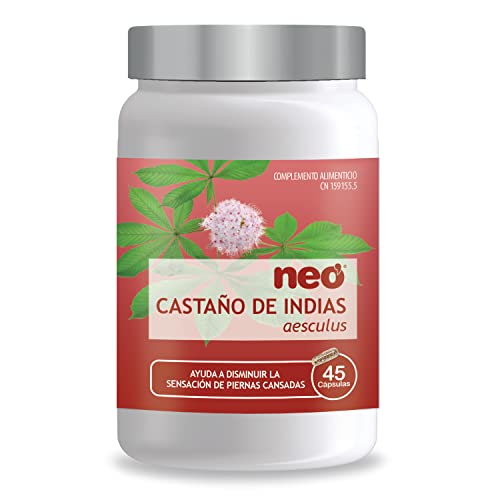 NEO | Castaño de Indias | 45 Cápsulas | Para Reducir el Dolor, Hinchazón, Hormigueo o Pesadez en las Piernas | A Base de Extracto Seco de Semillas de Castaño de Indias