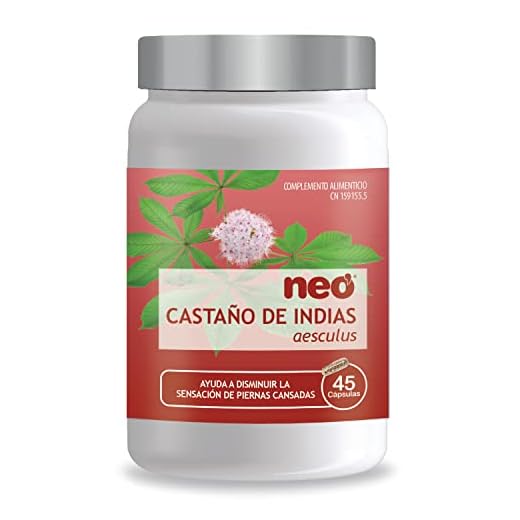 NEO | Castaño de Indias | 45 Cápsulas | Para Reducir el Dolor, Hinchazón, Hormigueo o Pesadez en las Piernas | A Base de Extracto Seco de Semillas de Castaño de Indias