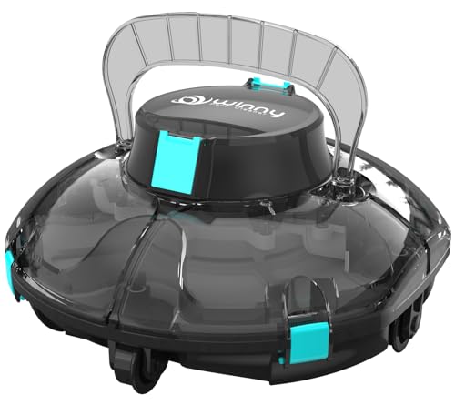 Winny Robot Limpiafondos Piscina Automático - Doble Filtración, Estacionamiento Automático, Diseño Transparente hasta 60 m² – Negro Transparente
