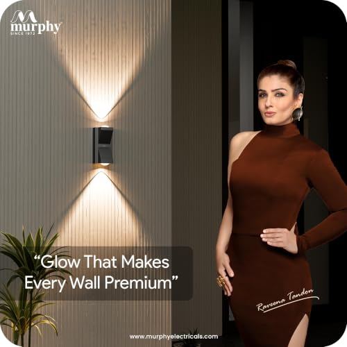 Image of Murphy K-LITE Double Ray Wall Light Pack of 10 | IP66 Waterproof | Up to 600 Lumens | 2 Years Warranty | BIS Approved | 2.5kV Surge Protection | Up Down Light for Gate, Balcony & Garden