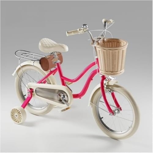 LumoLight愛らしいレトロな子供用自転車、14/16/18/20インチ、補助輪付き、95%組み立て済み、デュアルブレーキ、滑り止め、耐摩耗性、幼児や十代の若者へのプレゼントに最適、バランス感覚を養う、マルチカラー、人気、男の子にも女の子にも適しており