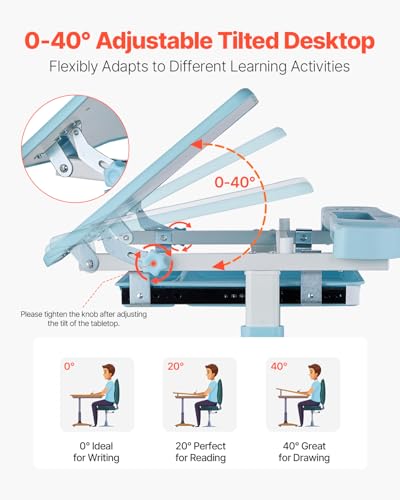 image for VEVOR Study Chair Set, Children Study Chair with Adjustable Height & 0